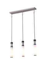 Lit Up Lighting LIT6834SN+BK-OP - 25" 3 Light Multi-Head Pendant With 3x25 W E26 medium base frame in Satin Nickel Finish